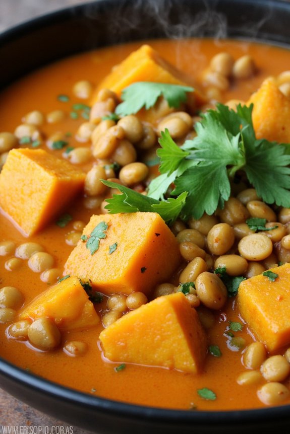 flavorful lentil sweet potato curry
