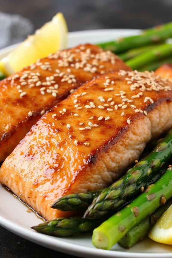 flavorful salmon with asparagus