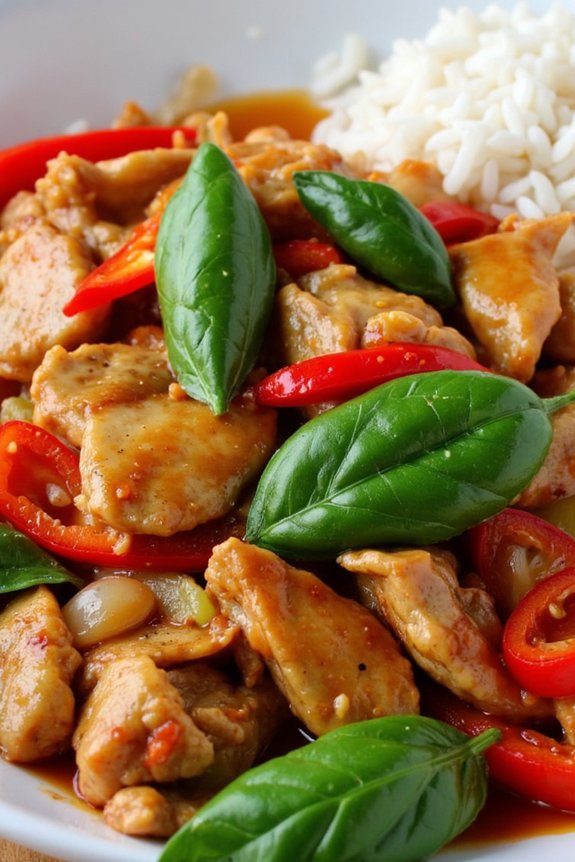 flavorful thai basil chicken