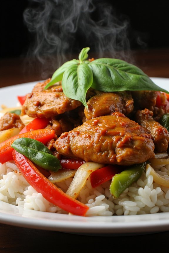 flavorful thai basil chicken stir fry