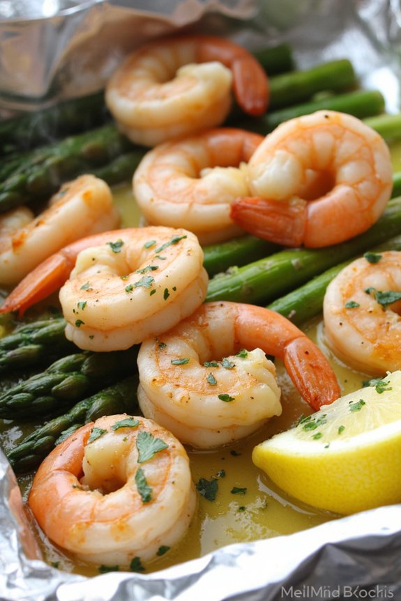 garlic butter shrimp foil packs