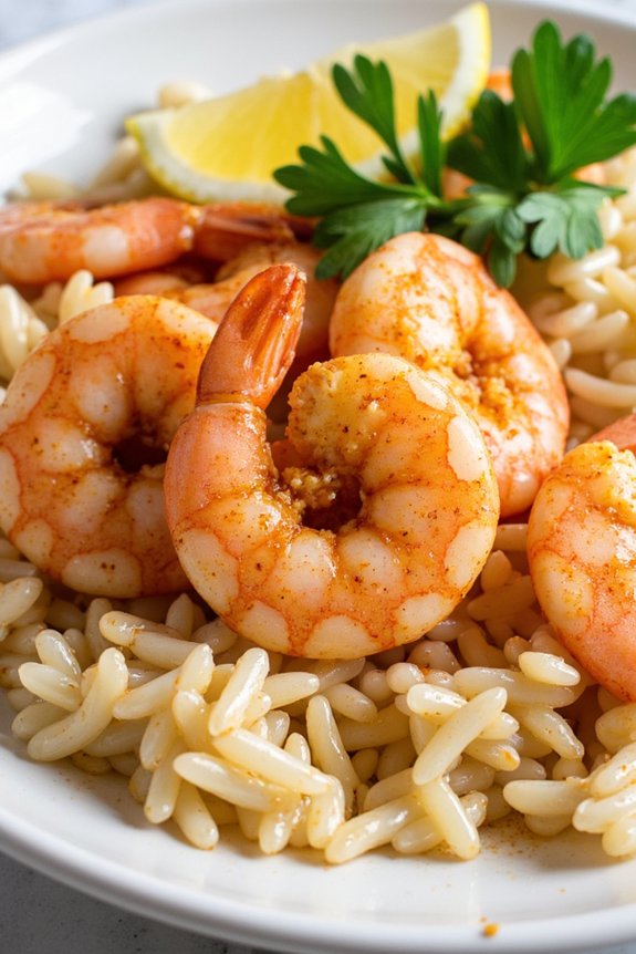 garlic butter shrimp rice dish