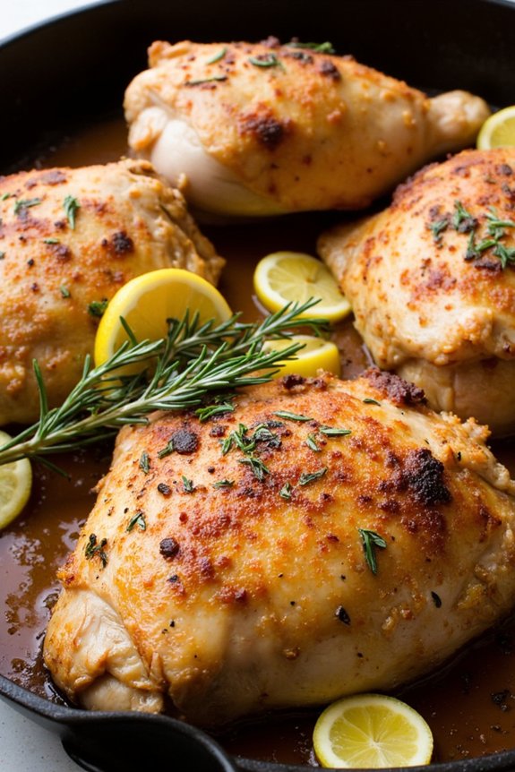 garlic herb roasted chicken thighs