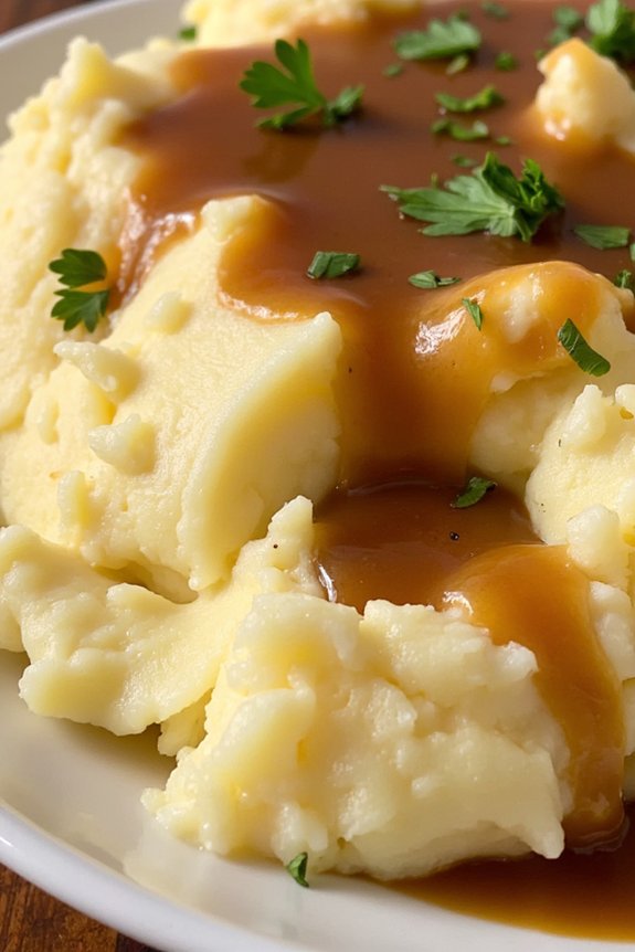 garlic infused creamy mashed potatoes