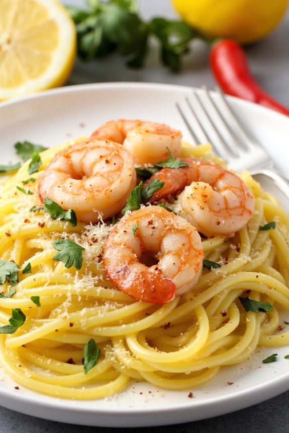 garlic shrimp spaghetti squash dish