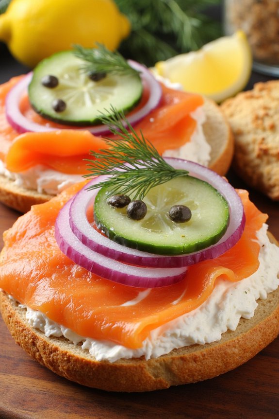 gourmet smoked salmon bagels