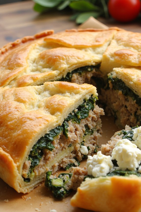 greek turkey spinach pie