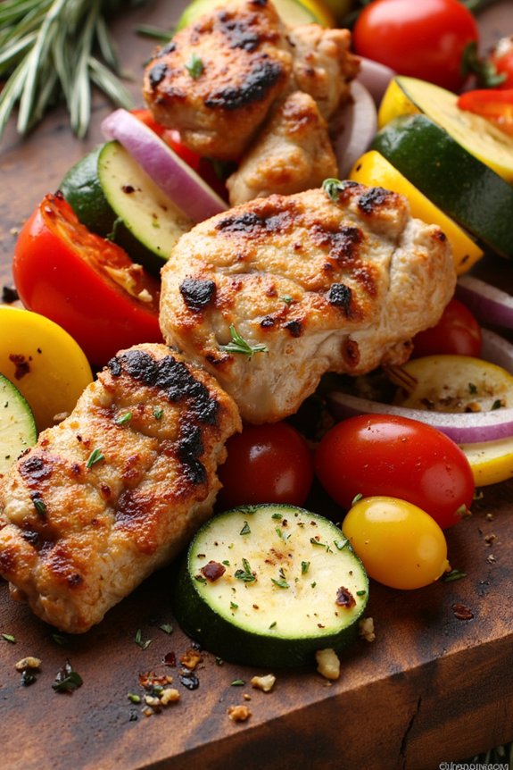 grilled chicken veggie skewers