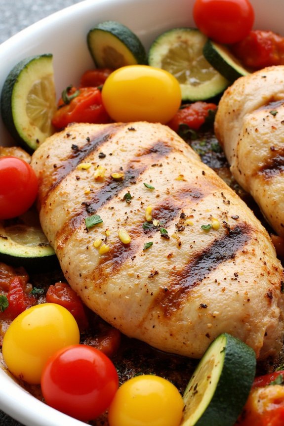 grilled chicken with vegetables