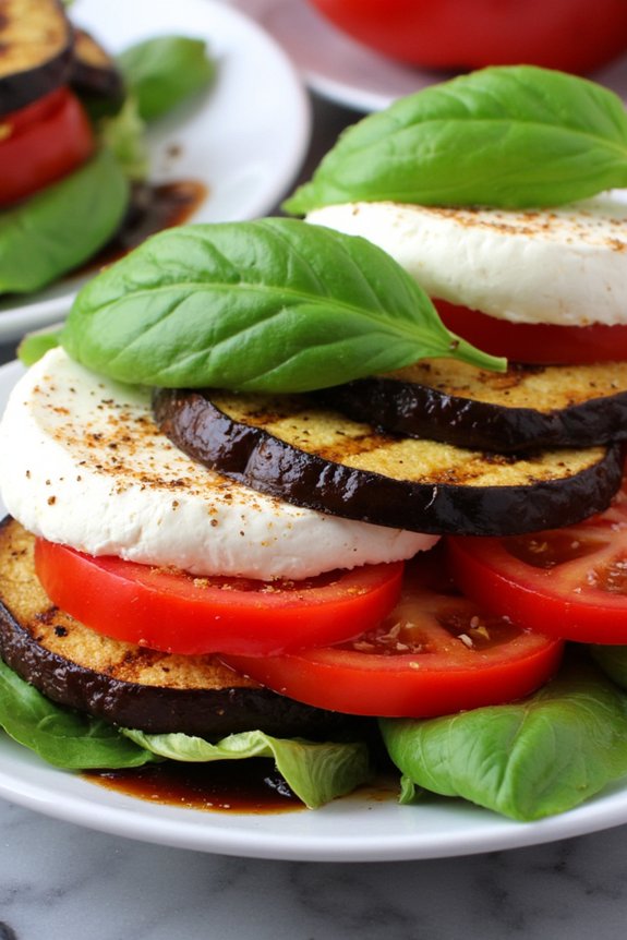 grilled eggplant caprese salad
