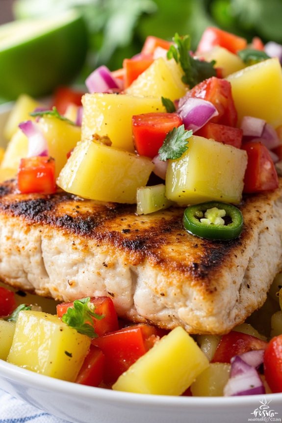 grilled fish with pineapple salsa