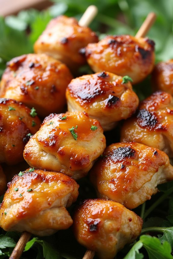 grilled honey garlic skewers