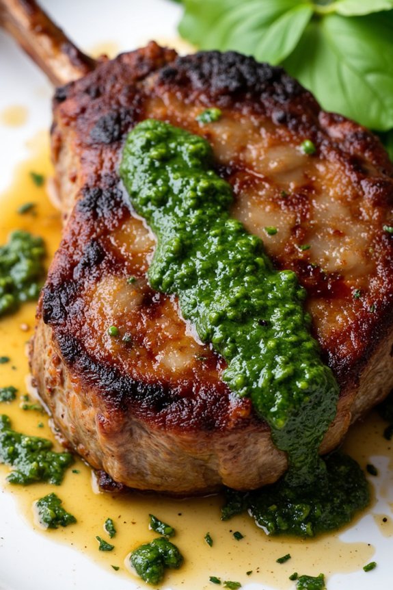 grilled lamb with mint chimichurri