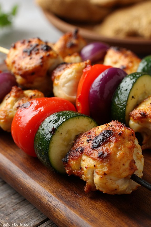grilled mediterranean chicken skewers