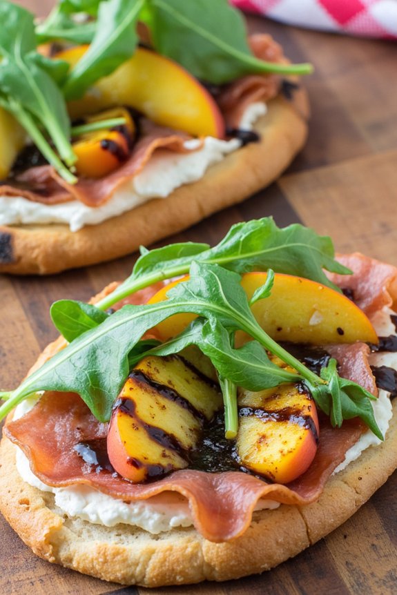 grilled peach prosciutto flatbreads recipe