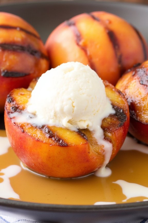 grilled peaches with maple glaze