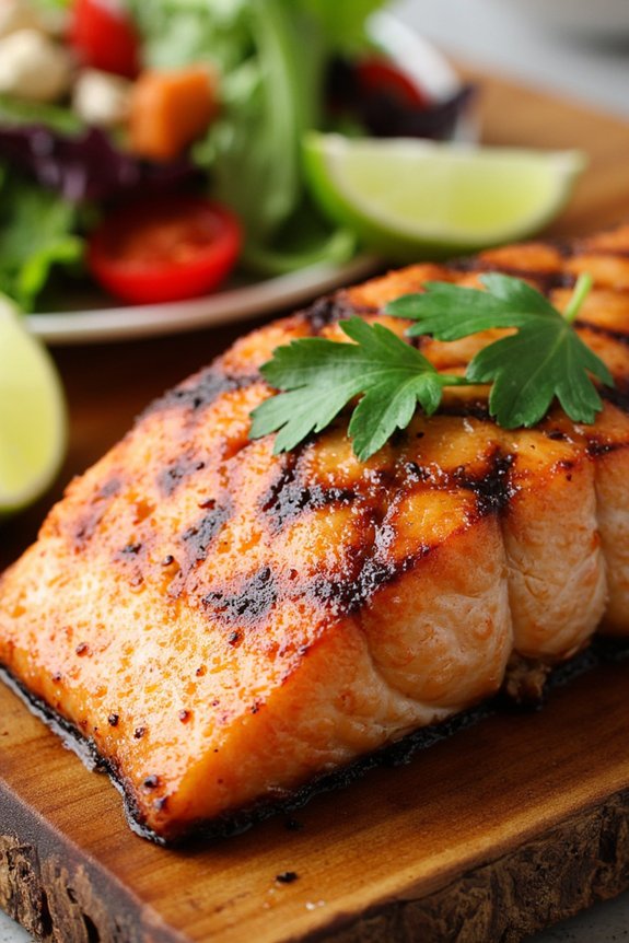 grilled salmon with honey lime