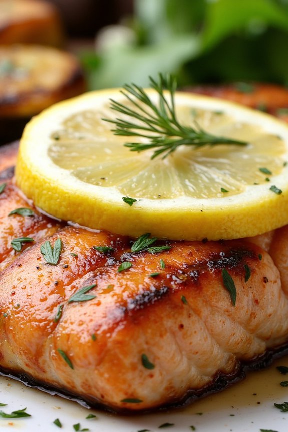 grilled salmon with lemon herbs