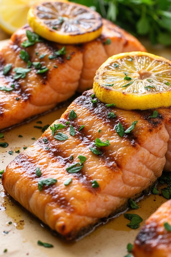 grilled salmon with lemon herbs