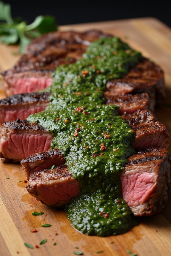 grilled steak with chimichurri