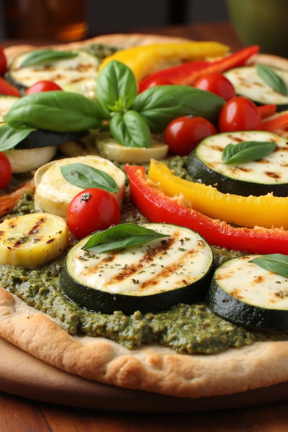 grilled vegetable pesto flatbread recipe