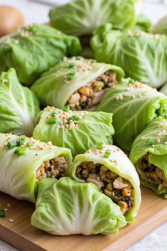 healthy asian cabbage rolls