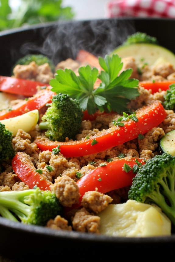 healthy one pan turkey skillet