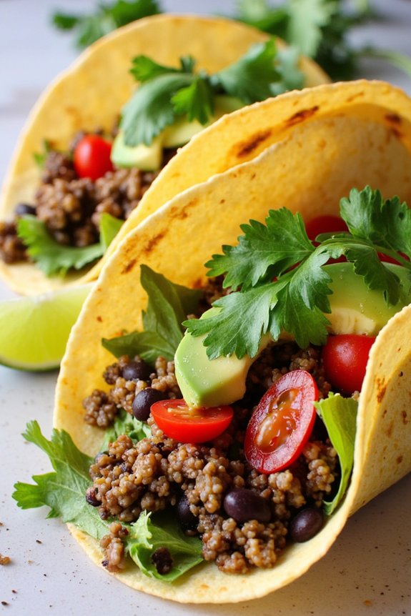 healthy quinoa black bean tacos
