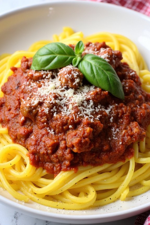 healthy spaghetti squash bolognese
