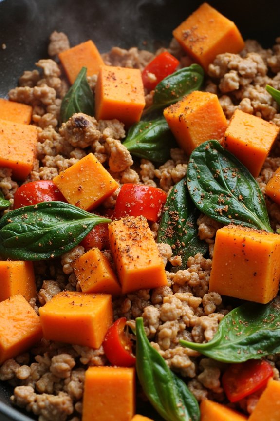 healthy turkey sweet potato skillet