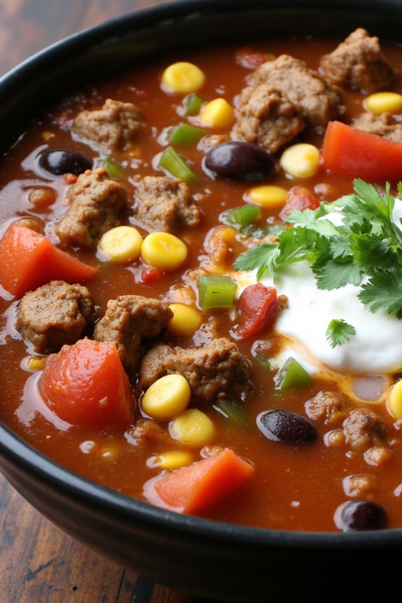hearty and flavorful taco soup