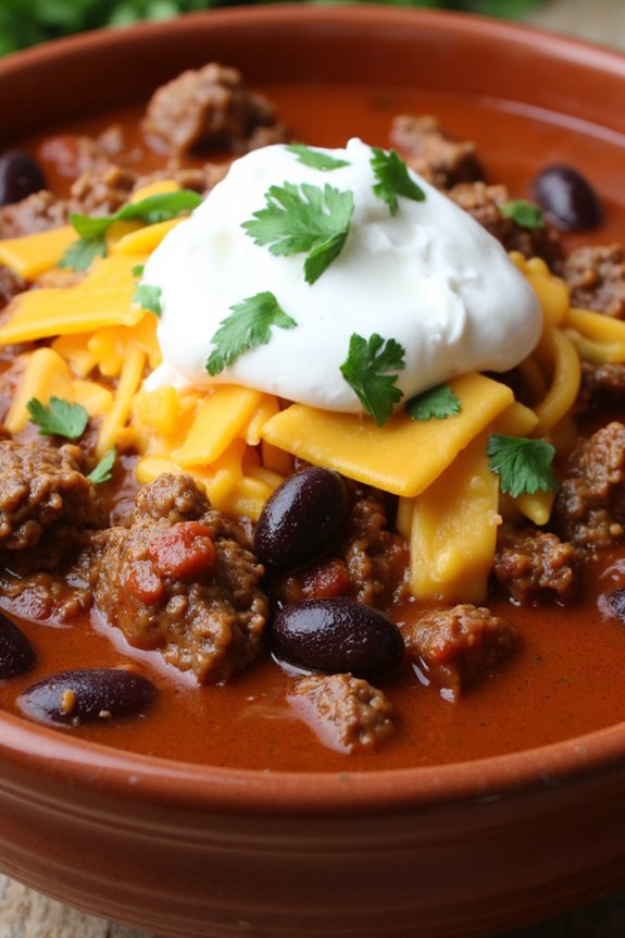 hearty beef and bean chili
