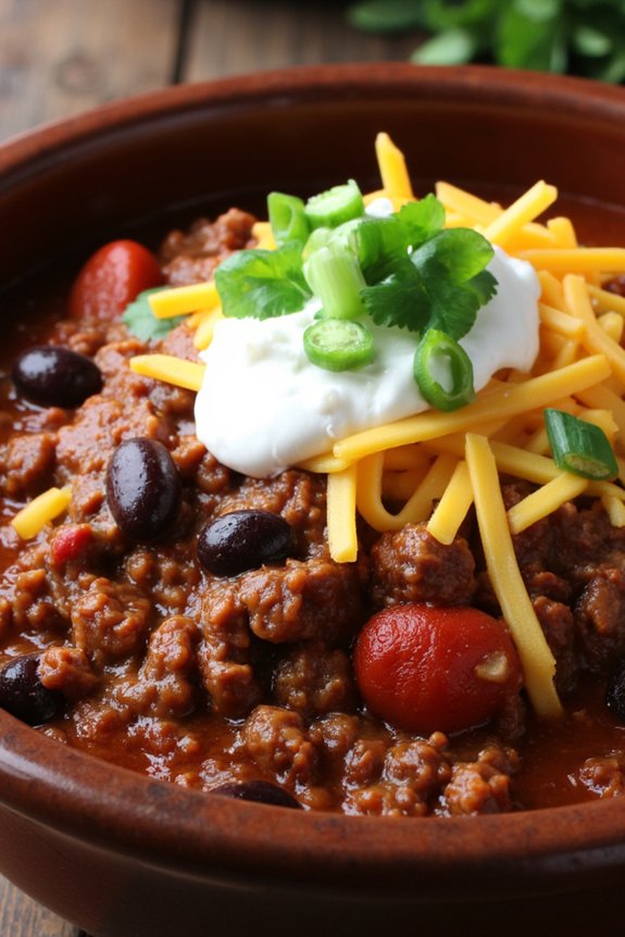 hearty beef and bean chili