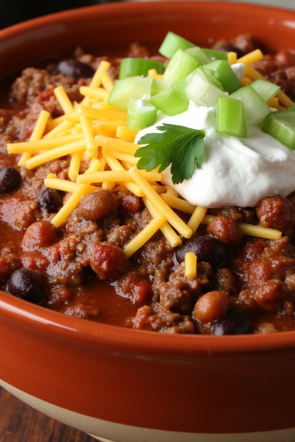 hearty beef and bean chili