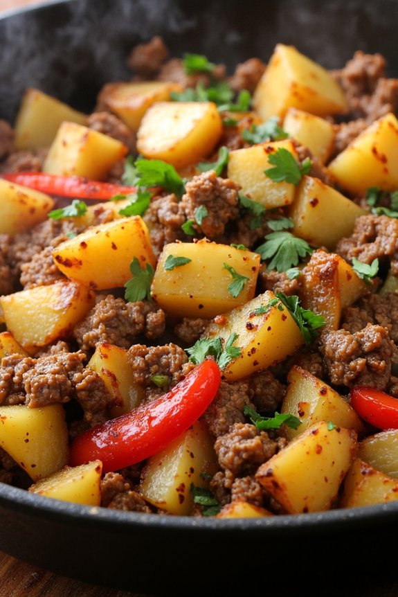 hearty beef and potato hash