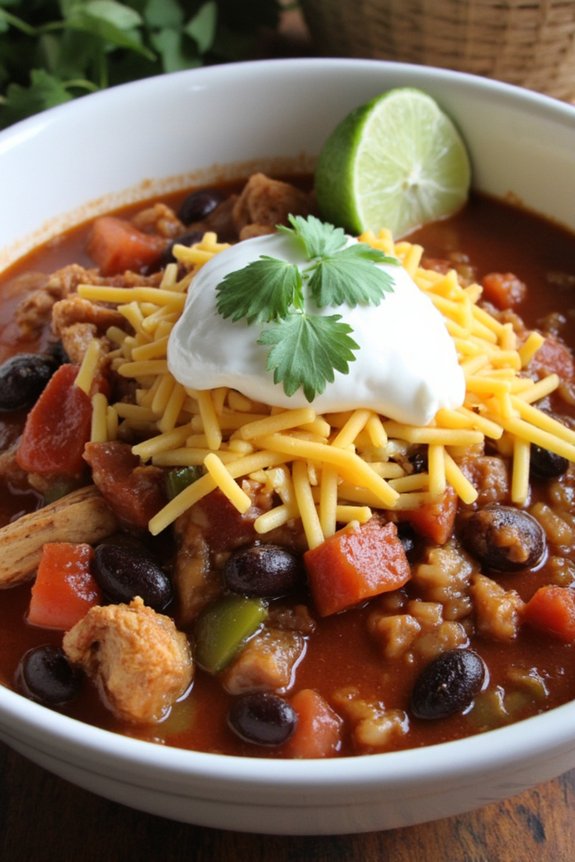 hearty chicken and bean chili