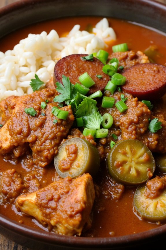 hearty chicken sausage gumbo
