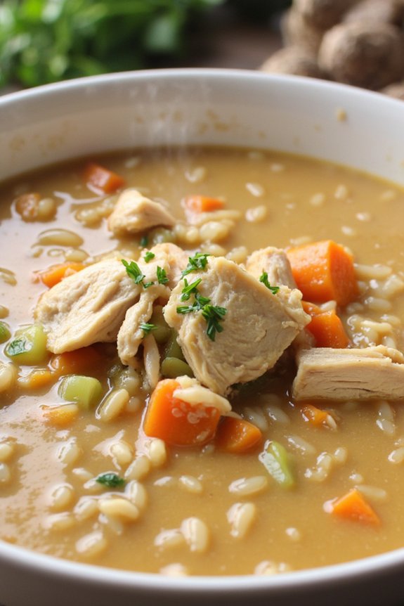 hearty chicken wild rice soup