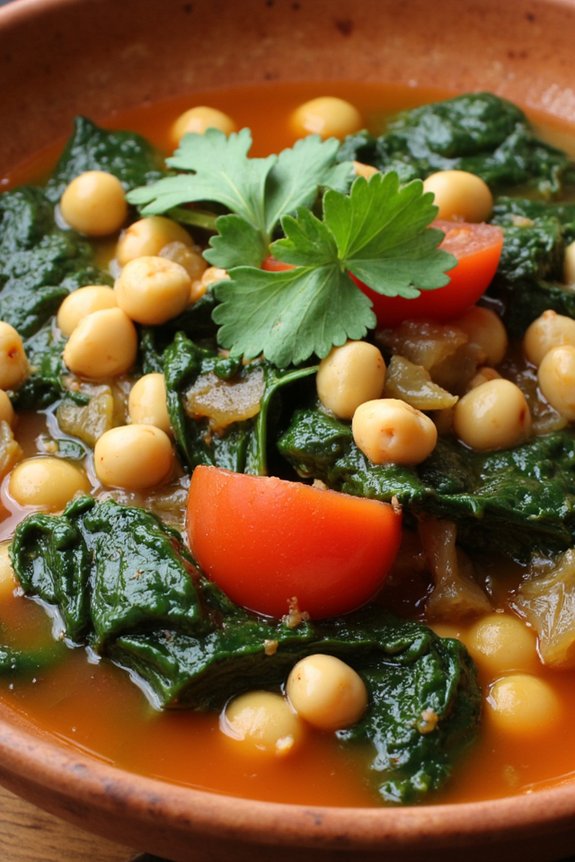 hearty chickpea spinach stew