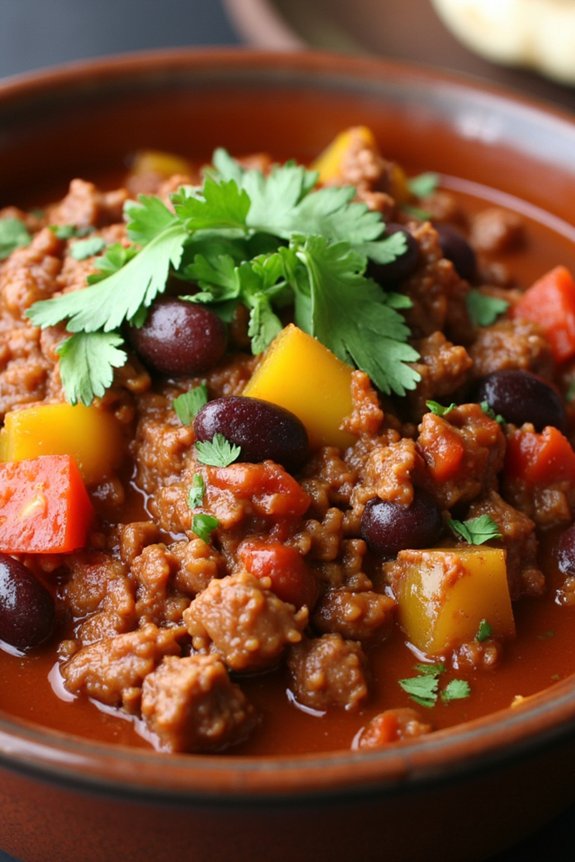 hearty comforting beef chili