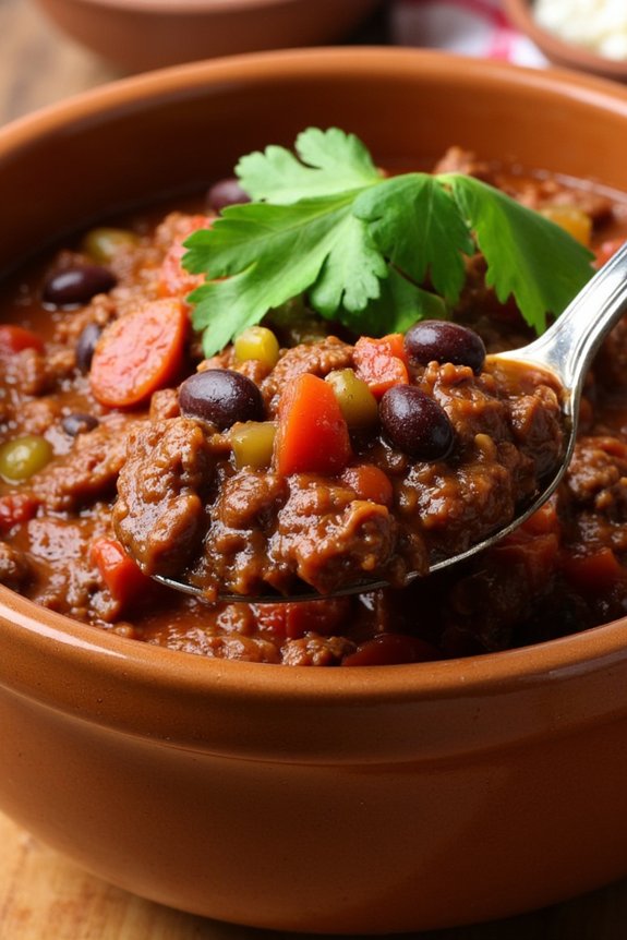 hearty comforting beef chili