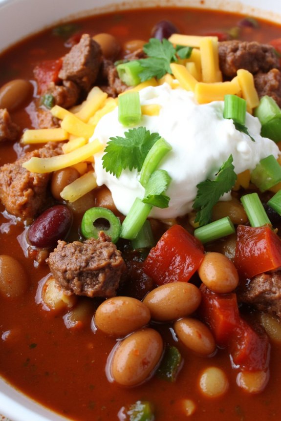 hearty flavorful beef chili