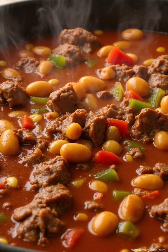 hearty flavorful slow cooked chili