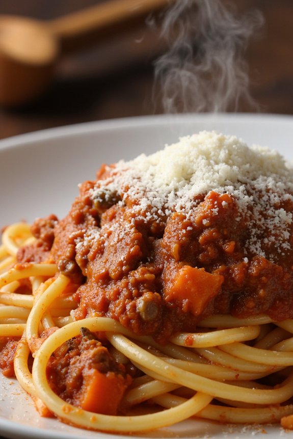 hearty homemade spaghetti bolognese