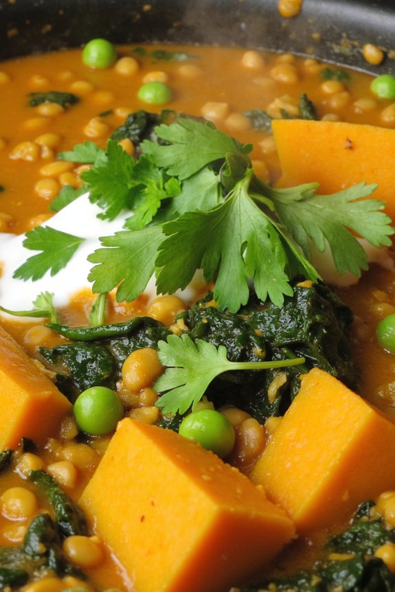 hearty lentil sweet potato curry