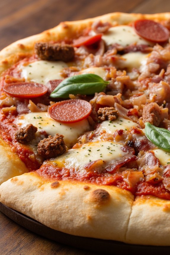hearty meat lovers pizza