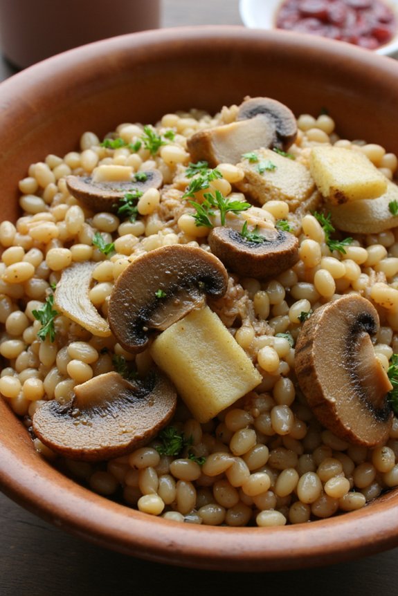 hearty mushroom barley pilaf