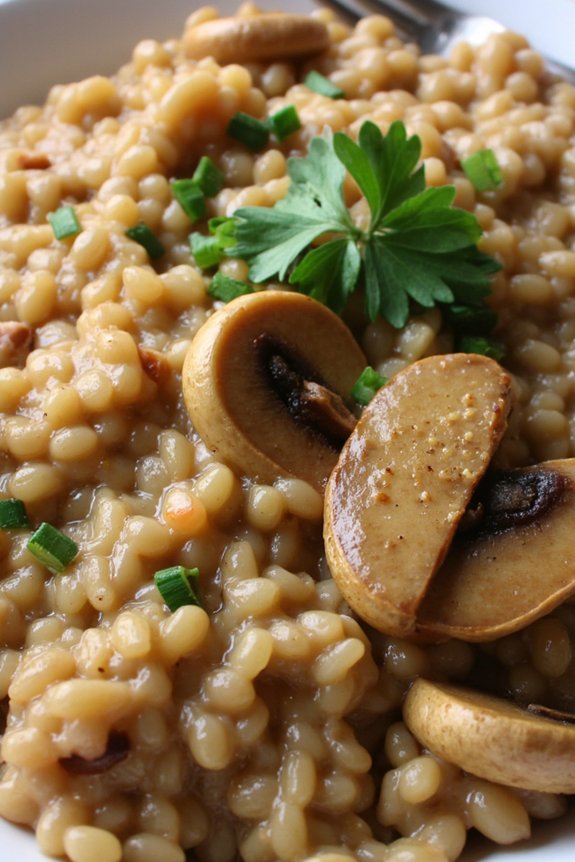 hearty mushroom barley risotto