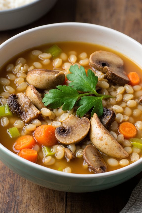 hearty mushroom barley soup