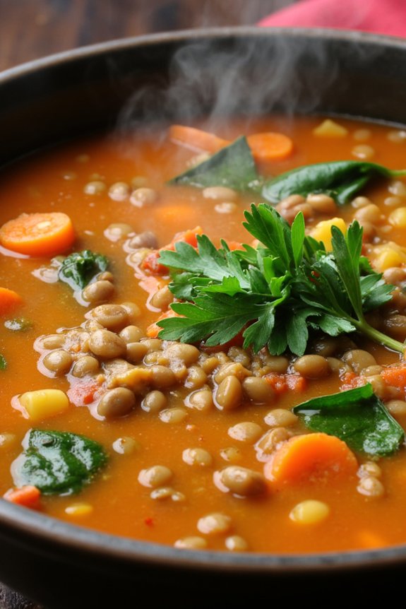 hearty nutritious lentil soup